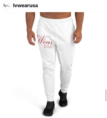 LVWear USA red letter cotton joggers