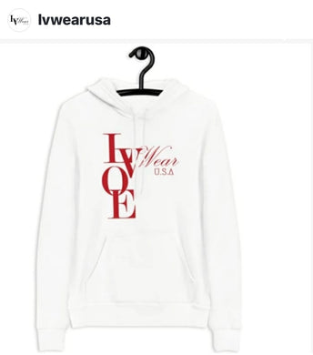 LVWear USA Love red letter hoodie