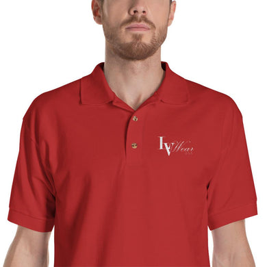 LV Wear Men's Embroidered Jersey Polo Shirt (⭐⭐⭐⭐⭐see closeup/fit video demo in description)